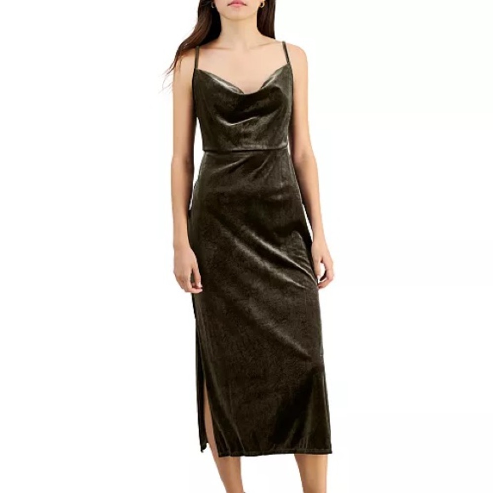 Taylor olive sheen dress, size 8, worn once!